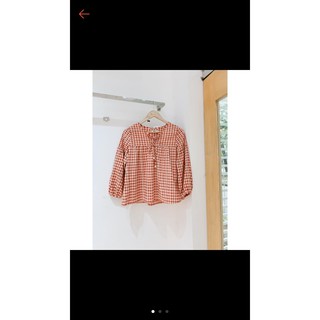 Áo babydoll kẻ đỏ