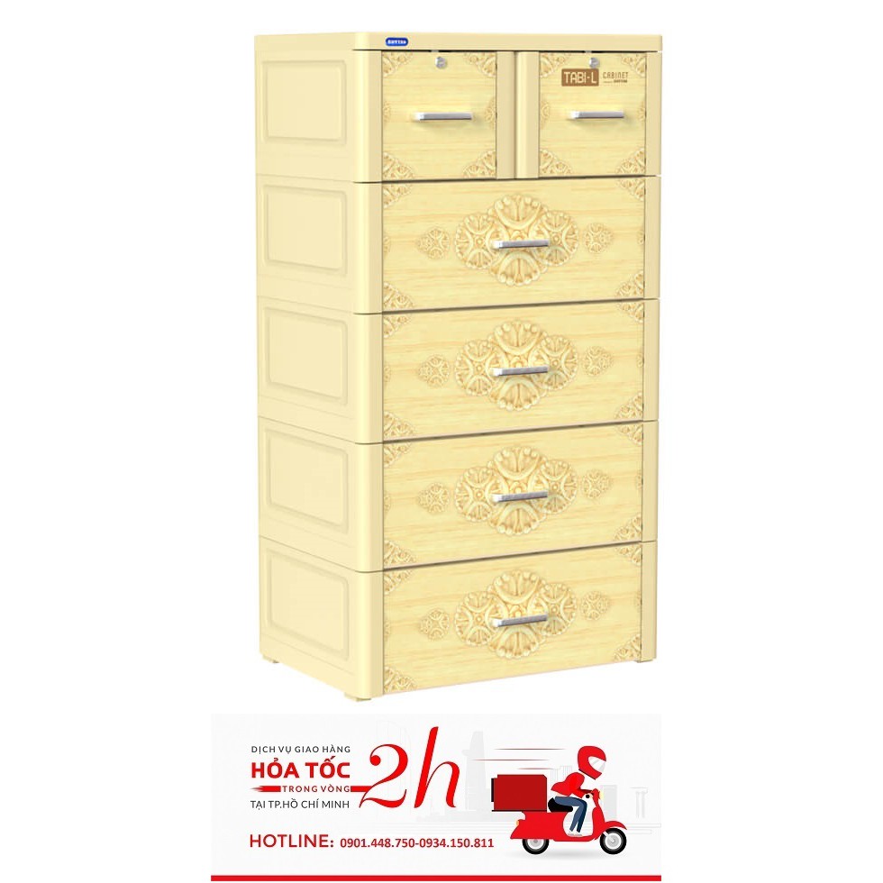 Tủ nhựa Duy Tân Tabi L 5 tầng 6 ngăn MÀU xanh hoa trắng - GIAO NHANH HỎA TỐC 2H HỒ CHÍ MINH LIÊN HỆ 0901.448.750