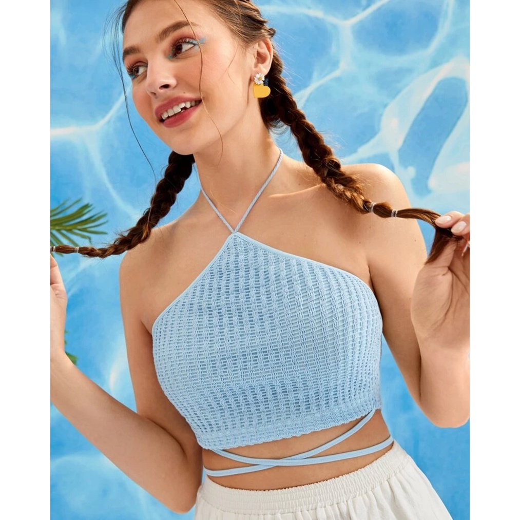 ( có sẵn )Áo yếm crochet móc len tôn eo sexy quyến rũ
