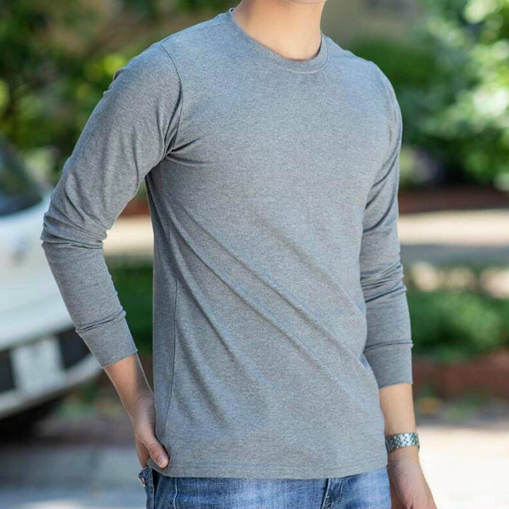 Áo thun áo phông nam thu đông dài tay không cổ, chất co giãn nhẹ | BigBuy360 - bigbuy360.vn