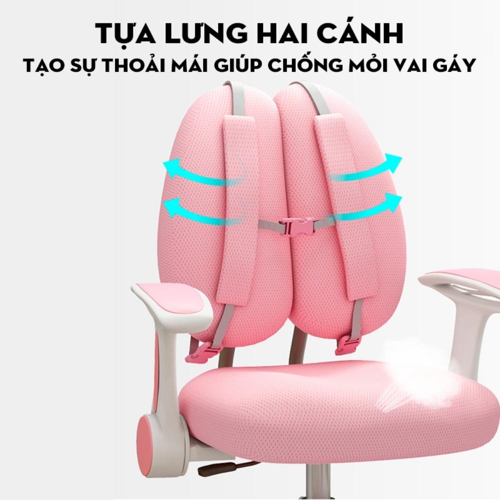 Ghế Xoay Học Sinh Thông Minh Chống Gù Lưng Chống Cận, Tăng Chỉnh Chiều Cao, Có Gác Chân, Bọc Đệm Chống Thấm Nước và Bụi