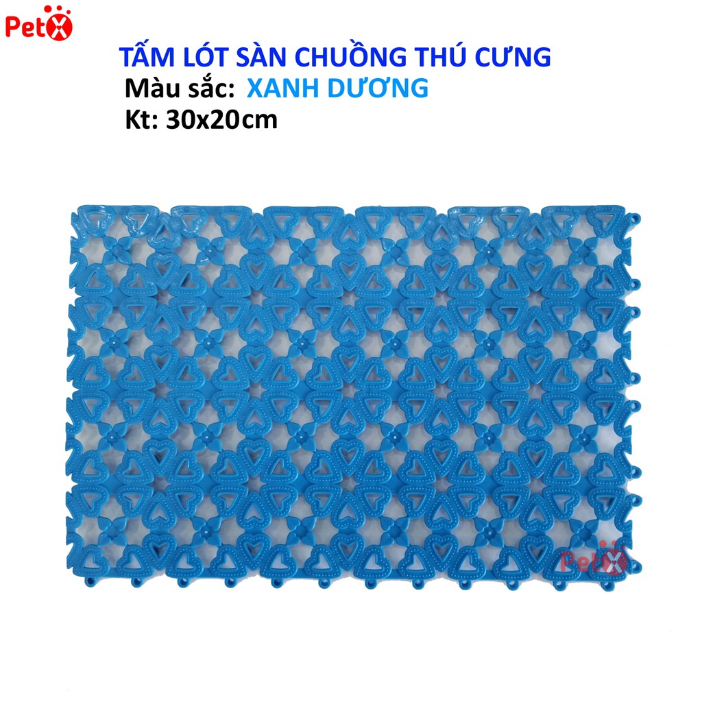 Tấm lót sàn chuồng mèo, chuồng chó PetX bằng nhựa nhiều màu bằng nhựa PVC 20x30cm