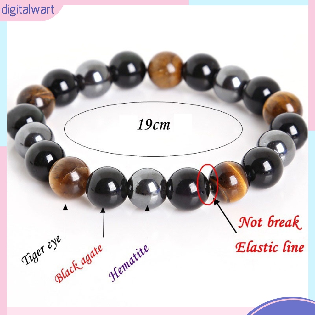 Vòng tay chuỗi hạt đá tròn bóng kiều dáng thời trang cho nam/nữ