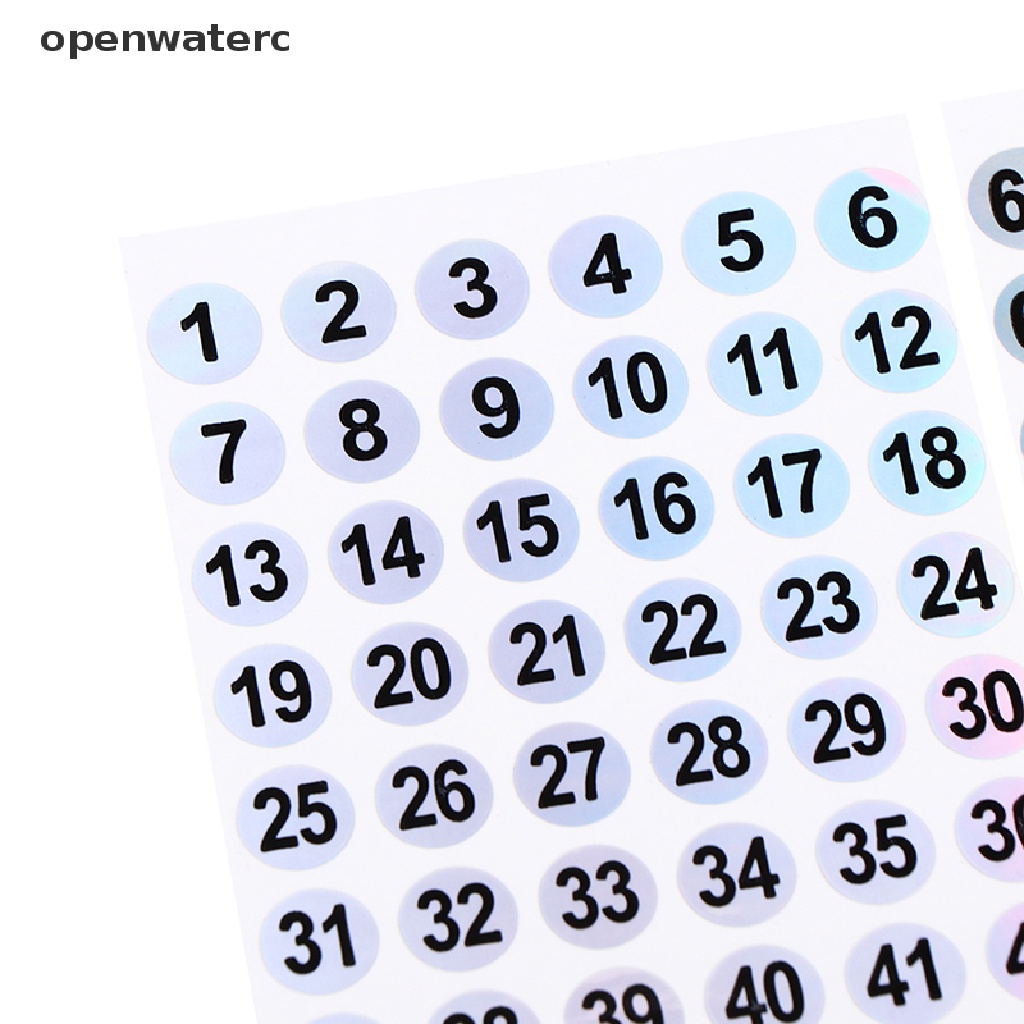 Bộ 3 Tấm Nhãn Dán Đánh Dấu Số 1-180 Màu Sắc Dành Cho Móng Tay