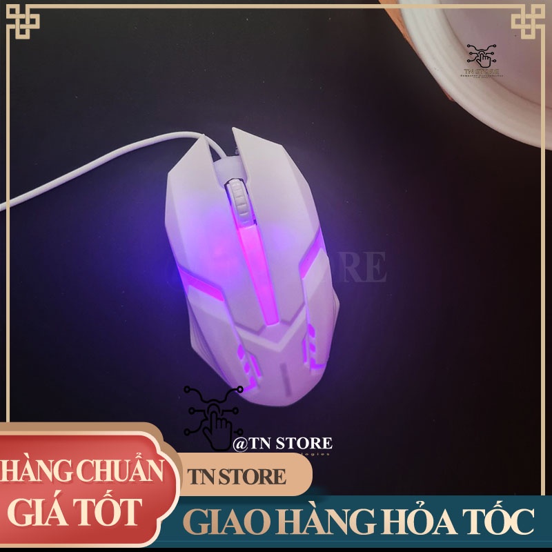 Chuột máy tính giá rẻ gaming có led có dây màu trắng đen hồng Tn Store