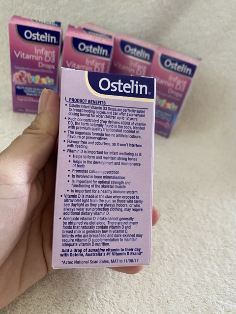 [HÀNG ÚC] Vitamin D3 Drop Ostelin Infants 2.4ml.