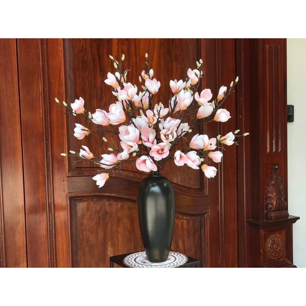 Mộc lan 7 bông  75cm chất liệu xốp, phù hợp trang trí nhà cửa