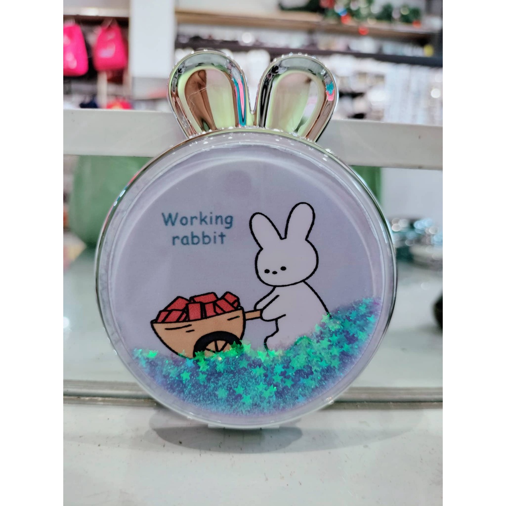 Gương mini kim tuyến tai thỏ cực xinh giá rẻ