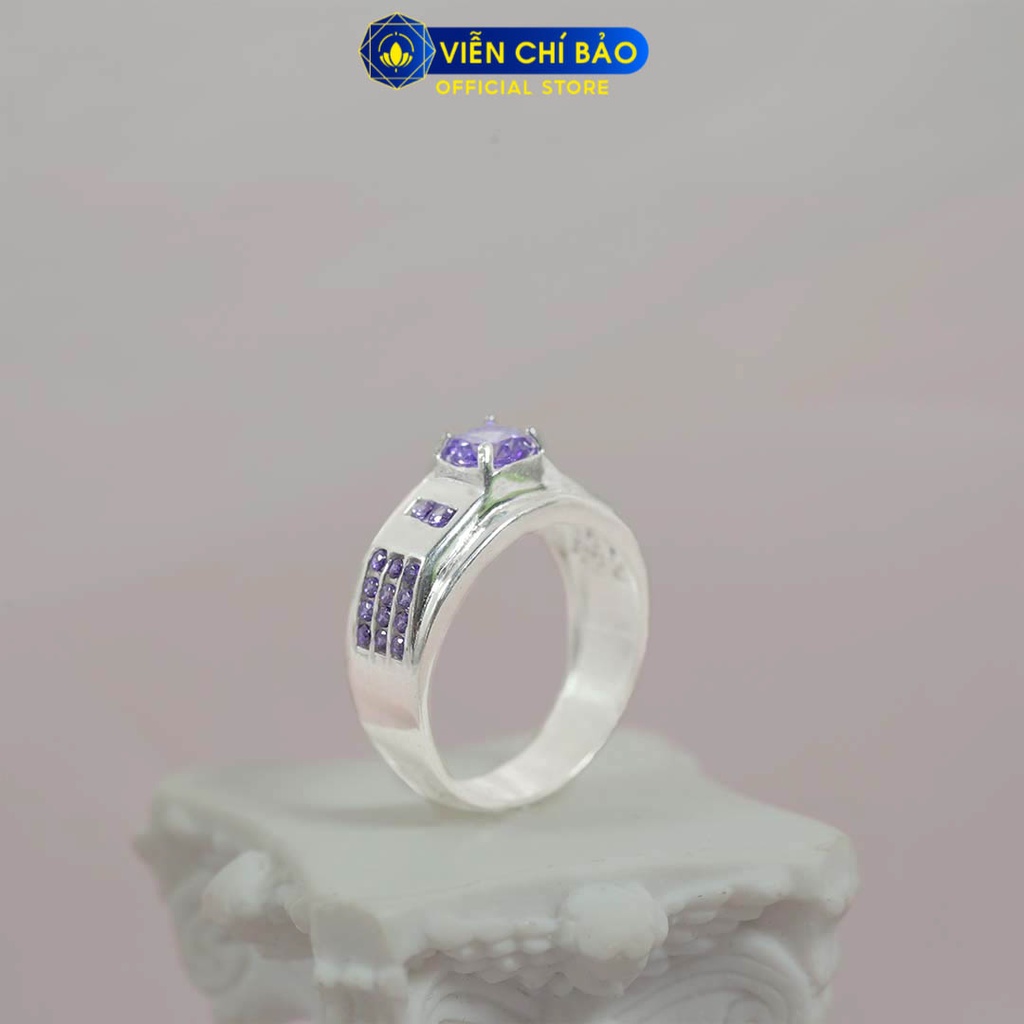 Nhẫn bạc nam thuỷ chung tím chất liệu bạc 925 thời trang phụ kiện trang sức Viễn Chí Bảo N700173