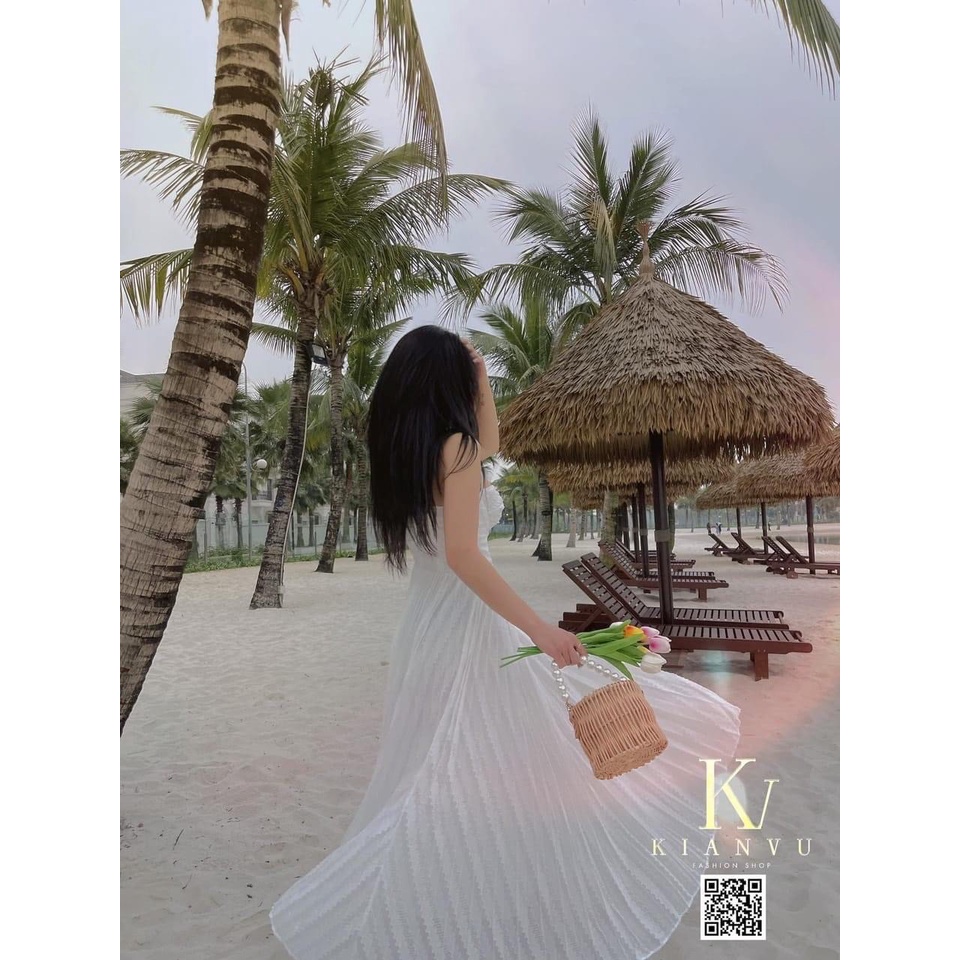 Đầm Maxi Ren Dập Ly