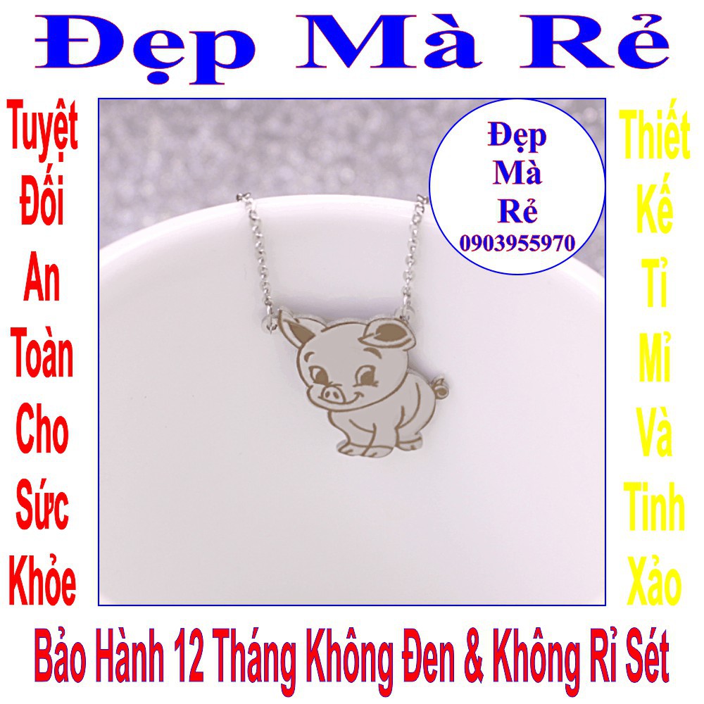 Dây chuyền nữ 12 con giáp mẫu 001 tuổi hợi màu trắng - 12CONGIAP01HEOT020049