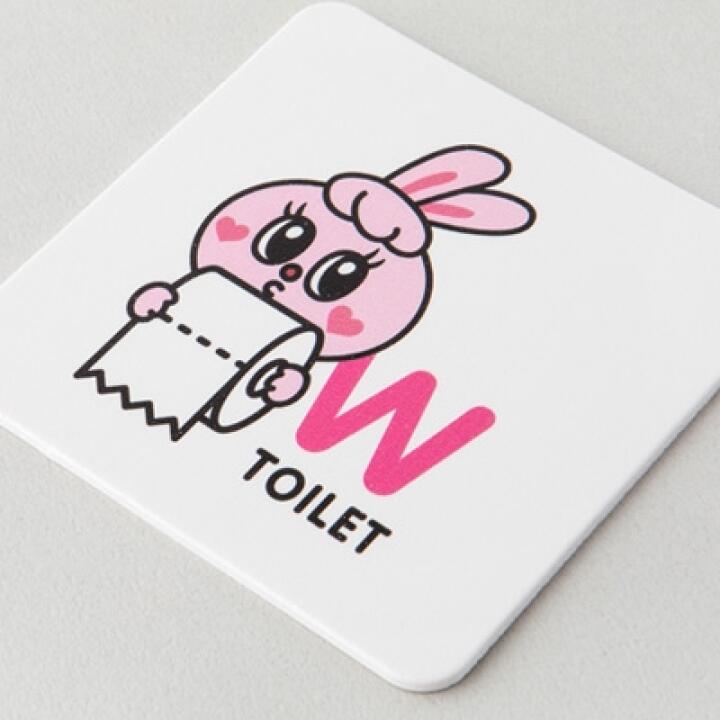 Miếng Dán Ký Hiệu Cửa Nhà Vệ Sinh ARTBOX Hàn Quốc Thỏ Bunny Formex Size Vuông