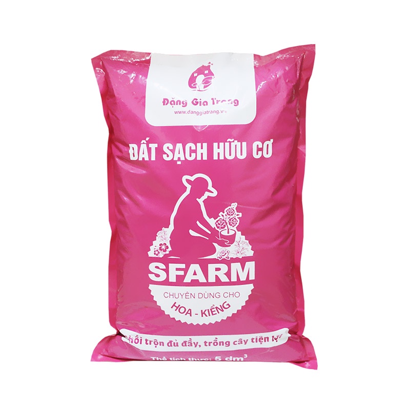 Đất sạch hữu cơ trồng Hoa – Kiểng SFARM túi 5dm3~2,5kg