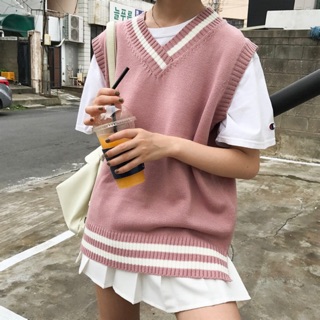 ORDER Áo gile len cổ tim 6 màu