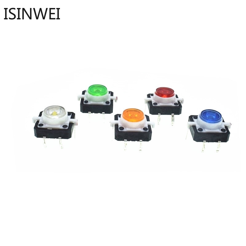 Set 10 công tắc kích thước 12X12X7.0mm kèm đèn LED 12*12*7