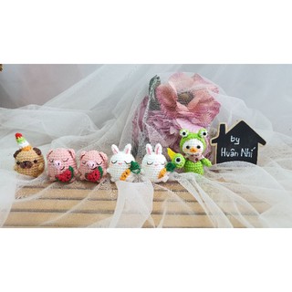Móc khóa thú len handmade - thỏ cute