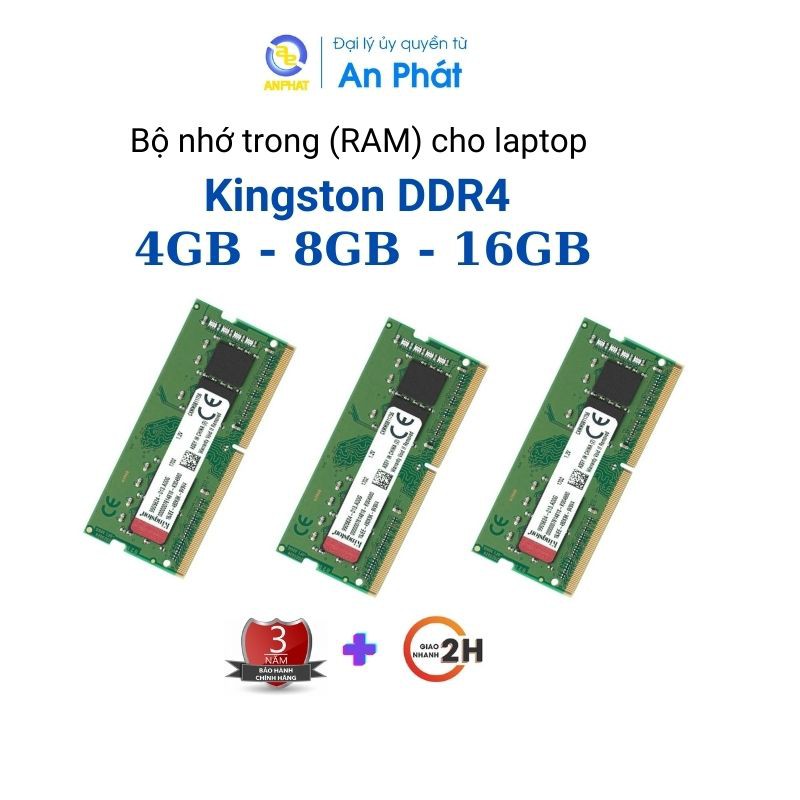 [Mã ELBAU7 giảm 7%] Bộ nhớ trong RAM cho laptop Kingston dụng lượng 4GB - 8GB - 16GB - BH 36 tháng