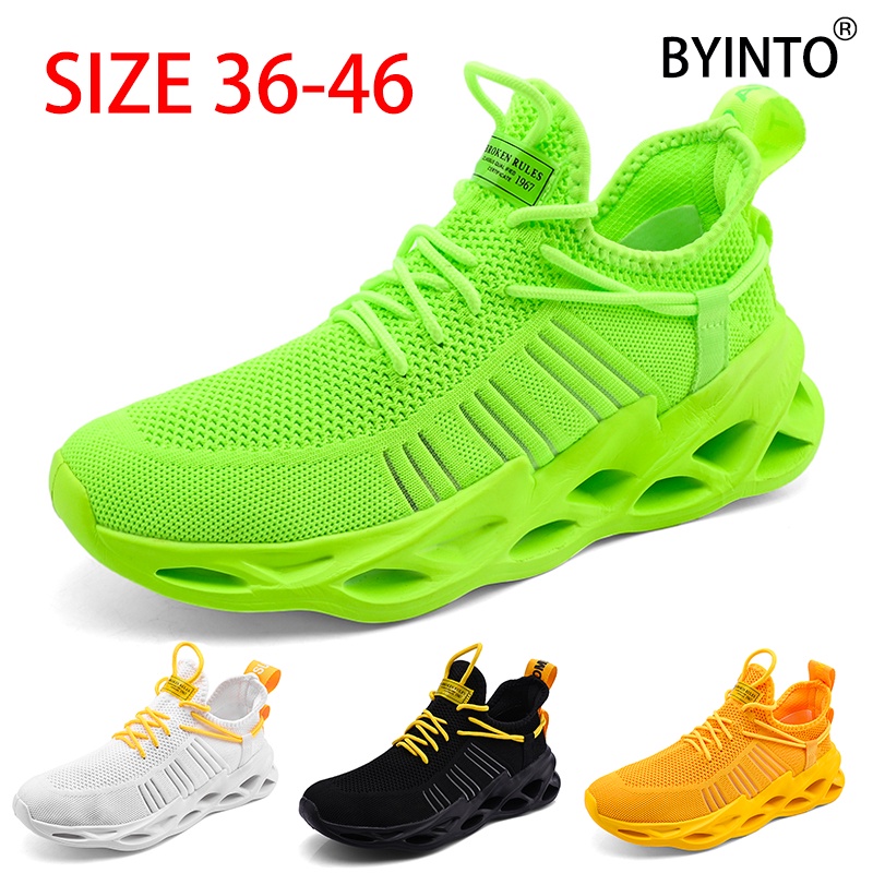 Giày Thể Thao Phối Lưới Thoáng Khí Siêu Nhẹ Size Lớn 36-46 Thời Trang Cho Nam Và Nữ