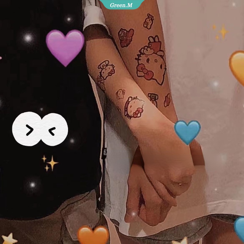 Bộ 30 Hình Xăm Dán Hello Kitty Kuromi My Melody Sanrio Đáng Yêu Chống Thấm Nước Và Bền