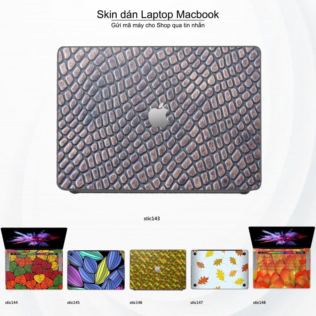 Skin dán Macbook mẫu Hoa văn sticker (đã cắt sẵn, inbox mã máy cho shop)