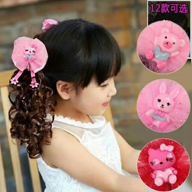 Kẹp tóc giả xoăn cho bé