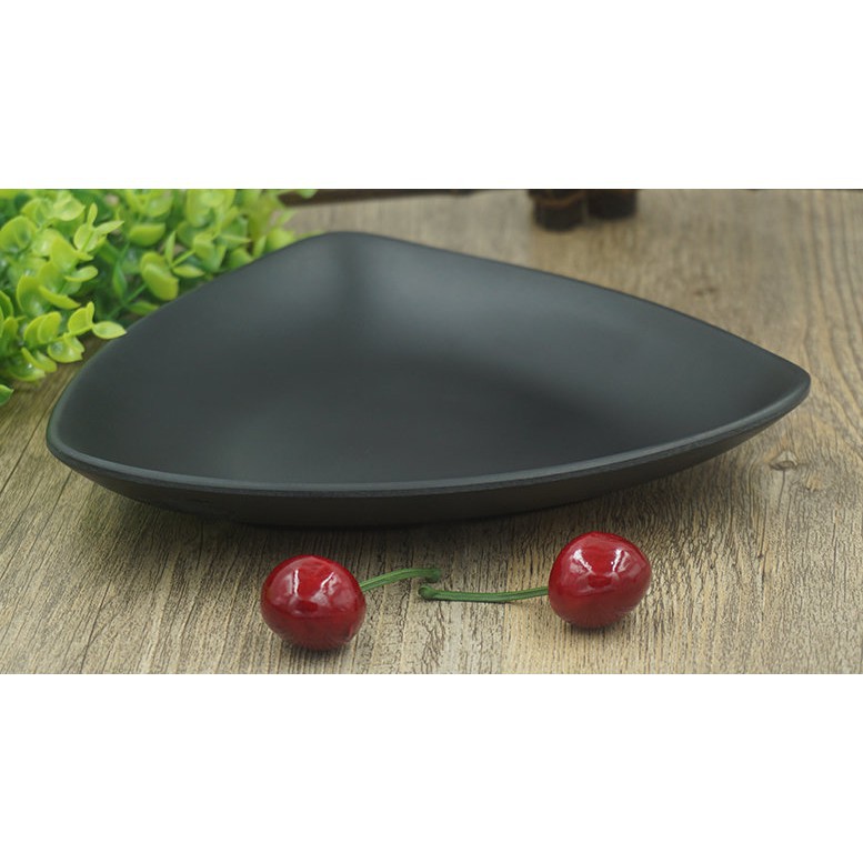 [Cam Kết Chính Hãng] Đĩa Tam Giác Trơn Kiểu Bát Đĩa Nhựa Melamine Hàn Quốc 20.5cm 3008 - Hot