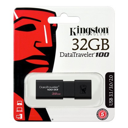 USB Kingston 𝙏𝙤̂́𝙘 Đ𝙤̣̂ 𝘾𝙖𝙤 DT100G3 32Gb 3.0 tốc độ cao 100MB/s | WebRaoVat - webraovat.net.vn