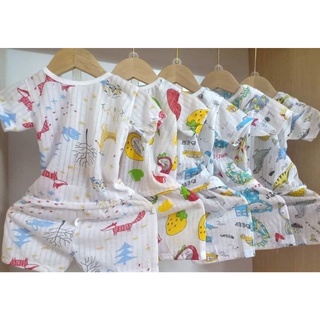 {5-15kg} SET 5 BỘ COTTON GIẤY CỘC TAY CHO BÉ