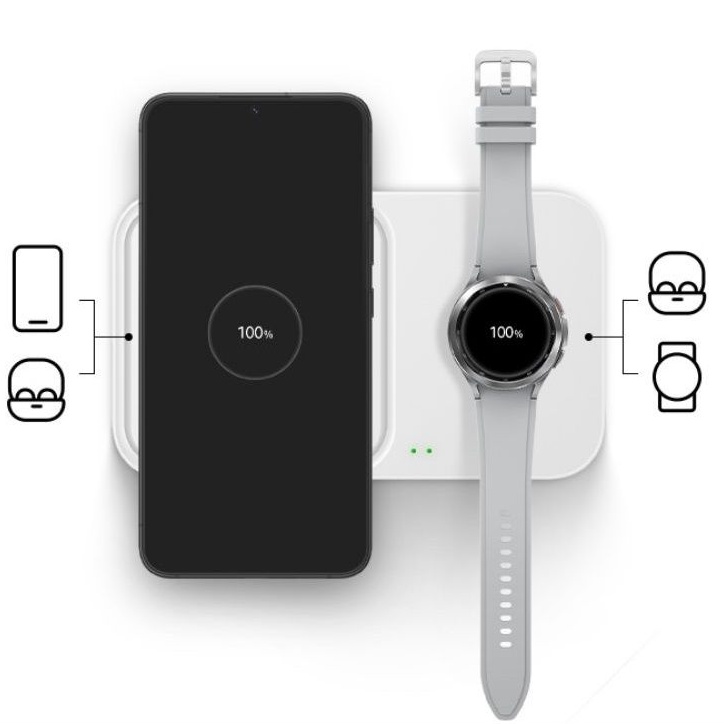 Đế sạc đôi siêu nhanh không dây Samsung Super Fast Charger Duo EP-P5400 2022 - Hàng chính hãng