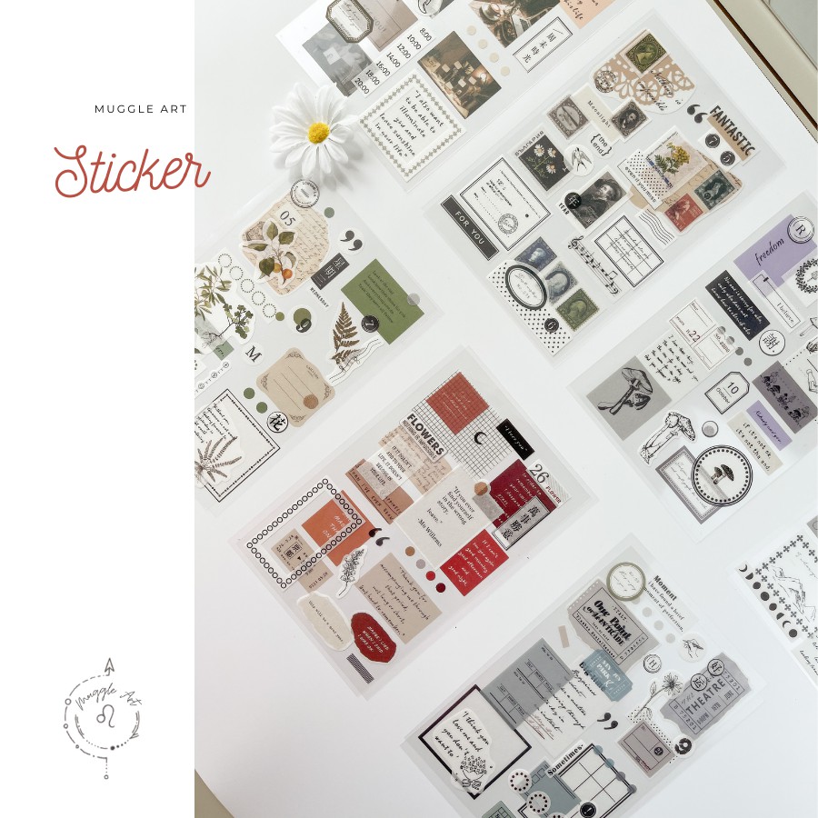 Muggle Art I Set Sticker Korea Style I Trang trí sổ, journal, art, ốp điện thoại