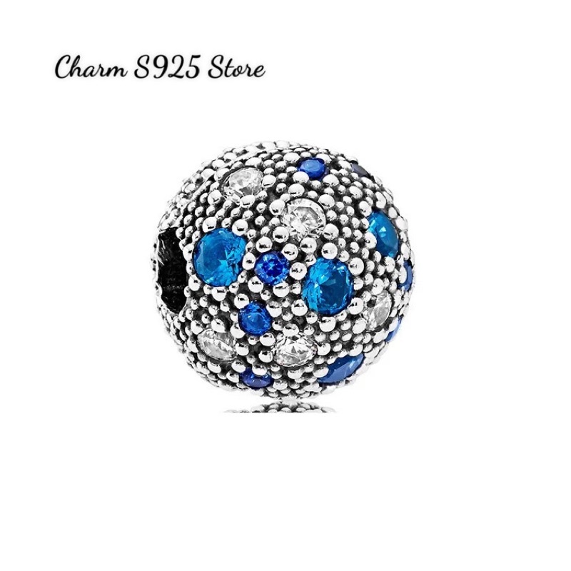 CHARM PAN ALE KHOÁ TRÒN CHẶN ĐÍNH ĐÁ NHIỀU MÀU BẠC S925 HÀNG CAO CẤP