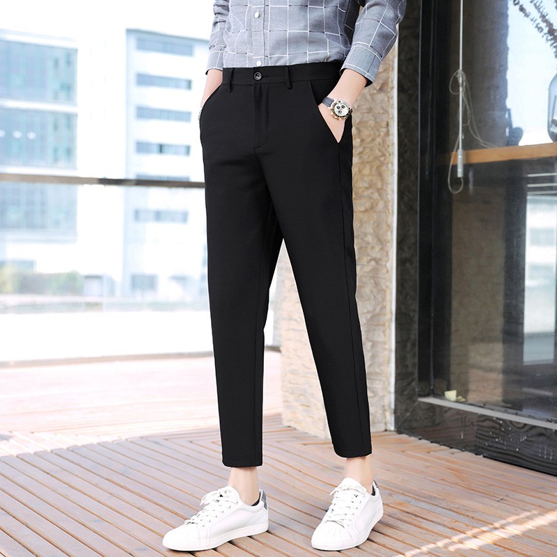 Quần tây nam Korean cao cấp chất vải tuyết mưa, co giãn 4 chiều Hàn dáng ôm body chống nhăn tuyệt đối | BigBuy360 - bigbuy360.vn