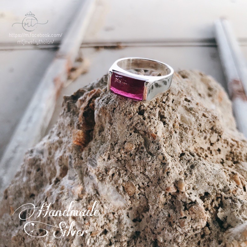 [bạc ta] nhẫn nam kiểu Signet