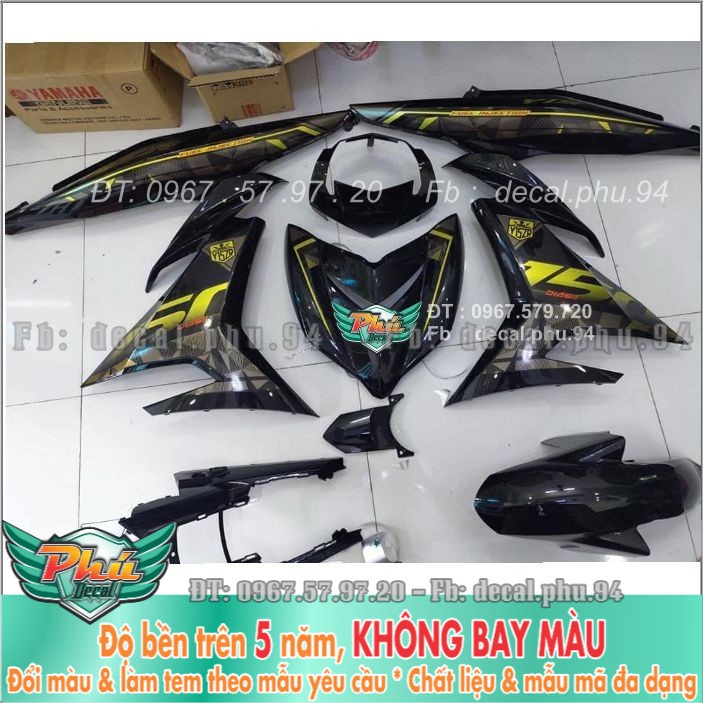 Tem rời Exciter 150 Y15ZR vàng đen mới (X) -1
