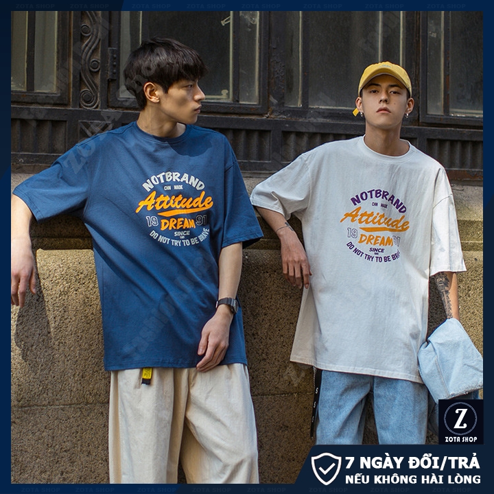 Áo thun nam tay lỡ unisex ZOTA, áo phông form rộng oversize Attitude Dream NTL612 | BigBuy360 - bigbuy360.vn