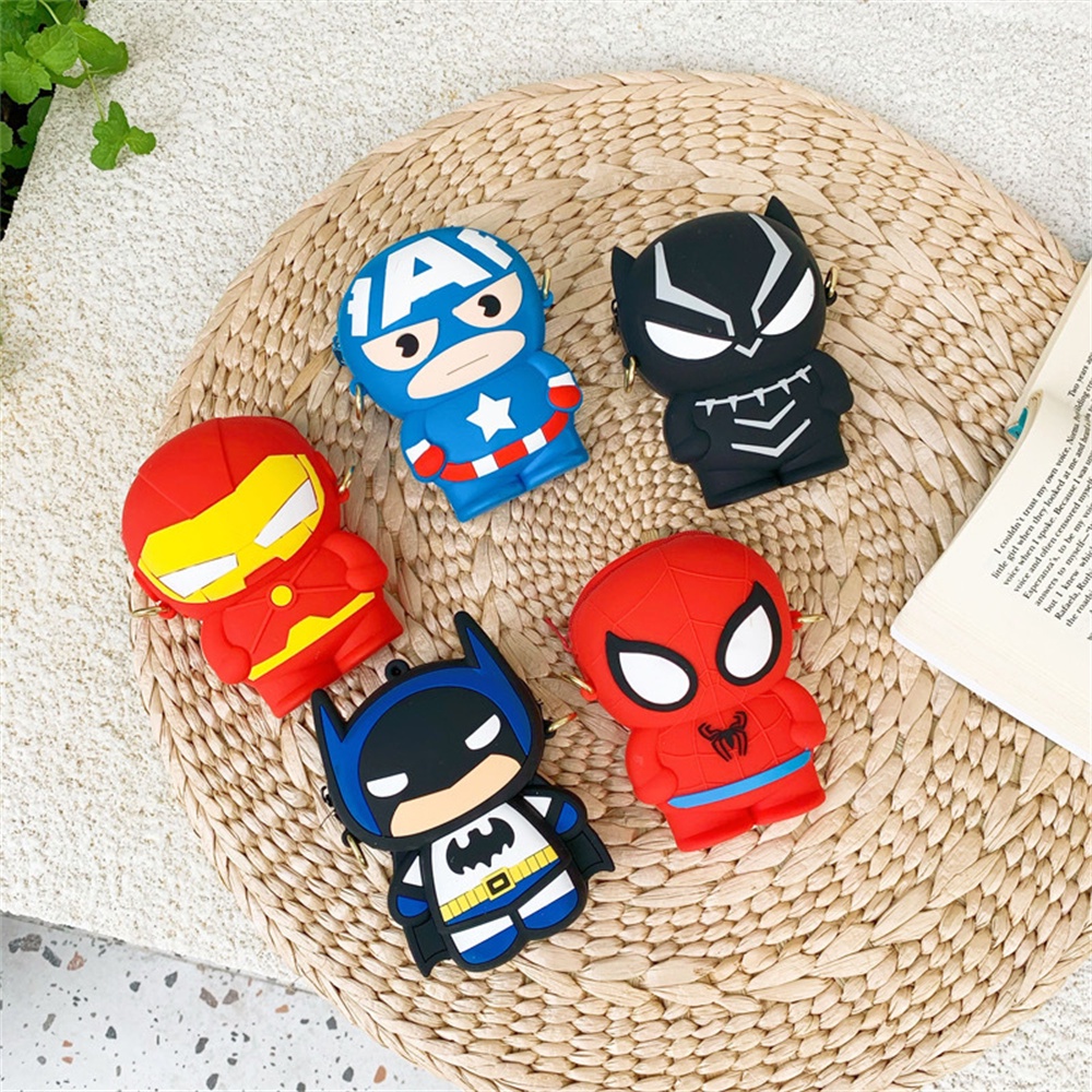 ✫✫✫ 1 Túi Đeo Chéo Hình Người Nhện Hoạt Hình Bằng Silicon Phong Cách Phương Tây Dễ Thương Cho Bé