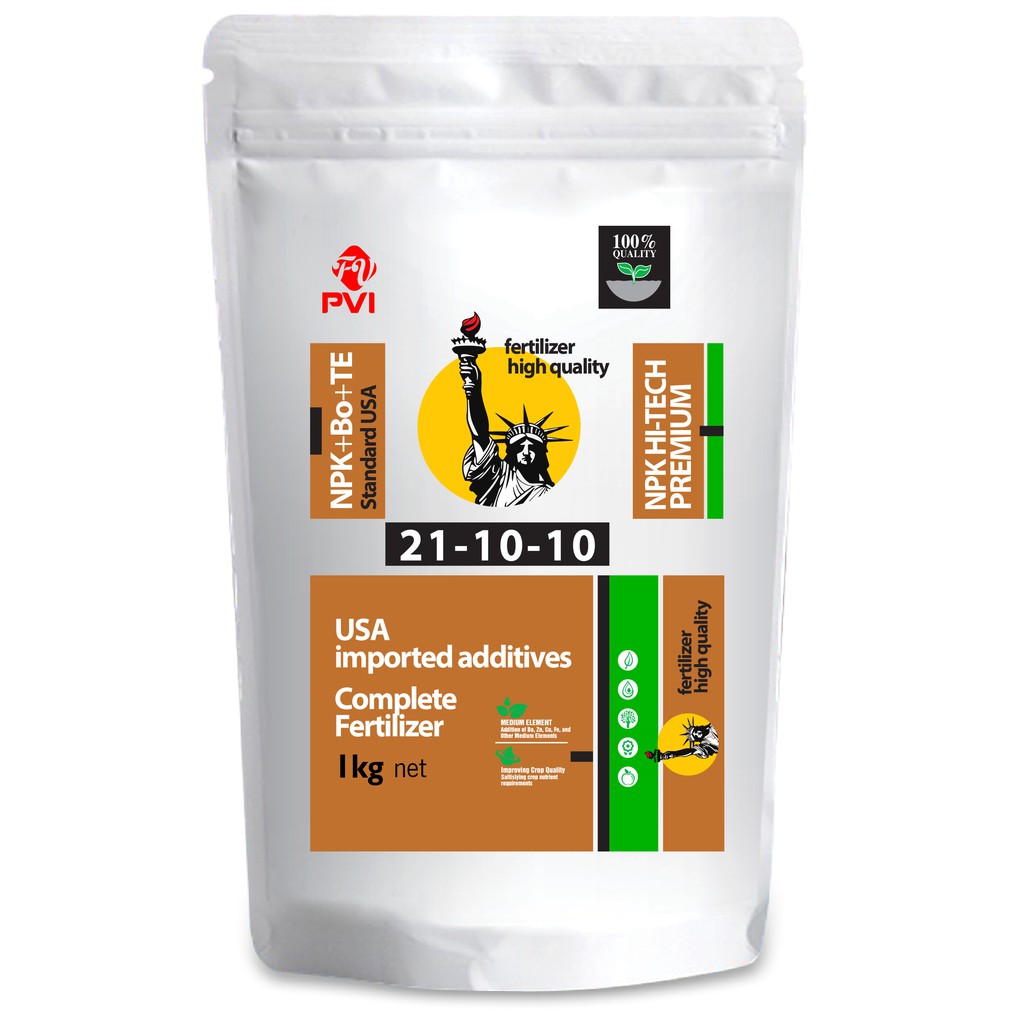 Phân bón NPK 21-10-10+TE Nữ Thần (1 kg) Thích hợp cho những rau ăn lá và cây có múi như cam, chanh…