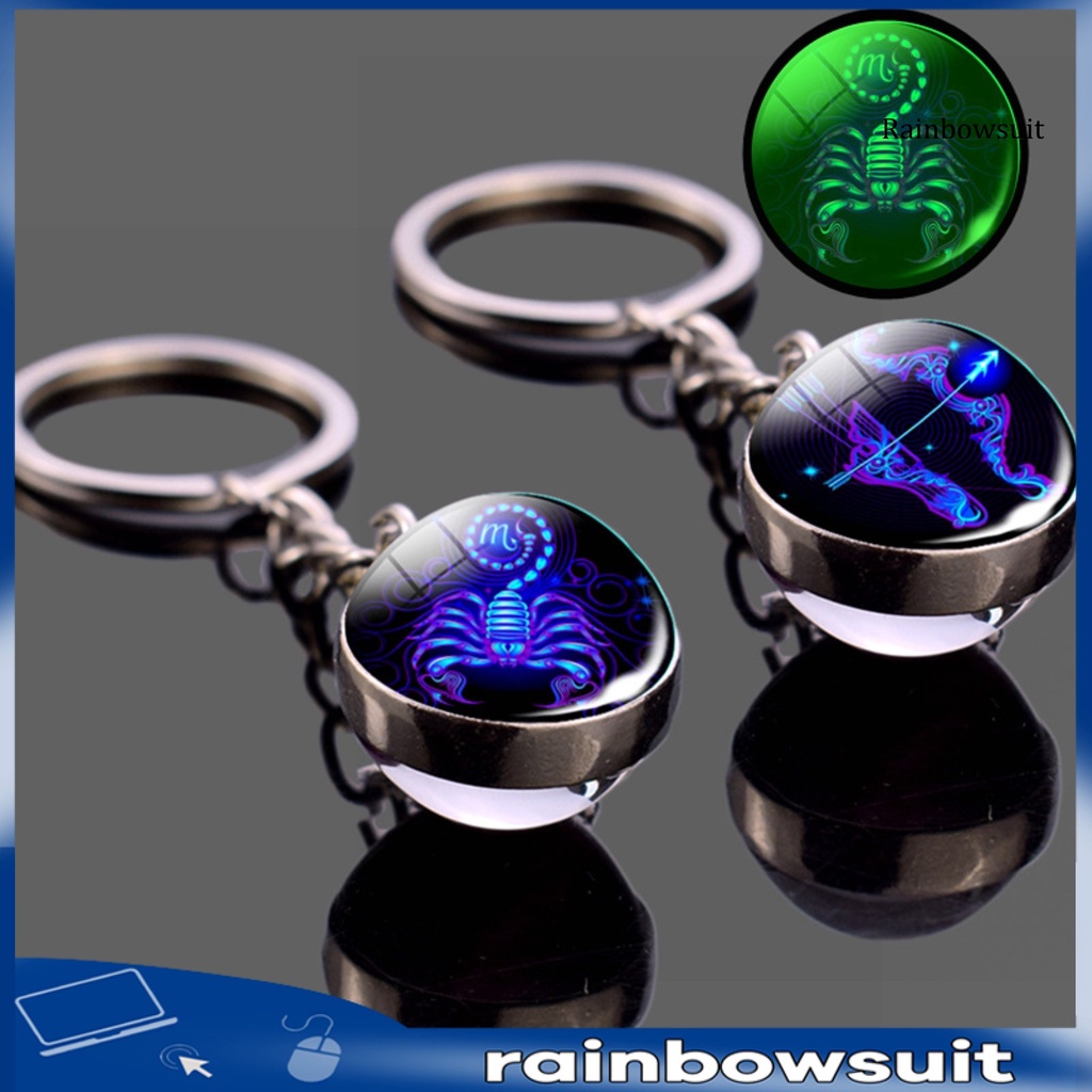 Móc Khóa Bóng Thủy Tinh Hình 12 Chòm Sao Tinh Tế Dùng Để Trang Trí Điện Thoại