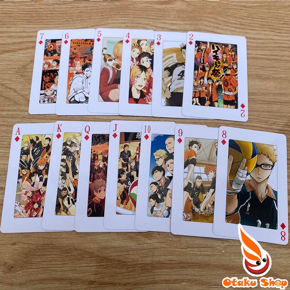 Bài tây Anime Haikyuu dùng chơi bài Poker, tú lơ khơ boardgame chuyên dành cho Otaku