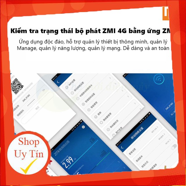 [SALEOFF]  Bộ phát Wifi 4G di động kiêm sạc dự phòng Xiaomi ZMI MF885 - Bảo hành 12 thá