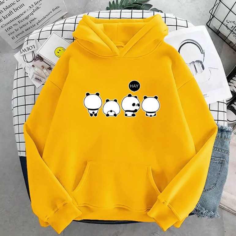 Áo khoác Hoodie form rộng sweater nỉ Ulzzang 4 chú gấu trúc Hot trend Thời Trang Thu Đông siêu đẹp truclinh2831 | BigBuy360 - bigbuy360.vn