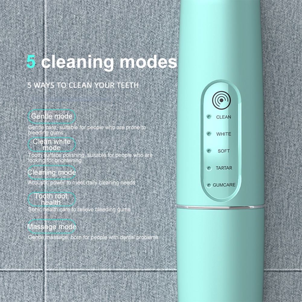 Máy cạo vôi răng 2 trong 1 Siêu âm Sonic Bàn chải đánh răng điện Bàn chải đánh răng Làm sạch răng Làm trắng răng Cao răng Loại bỏ Công cụ Chăm sóc răng miệng