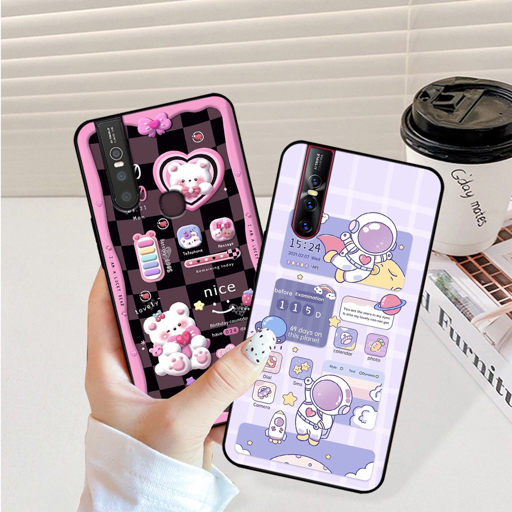 Ốp lưng Vivo V15 / V15 Pro hình gấu, vũ trụ ngân hà chibi. ốp chống sốc bền đẹp