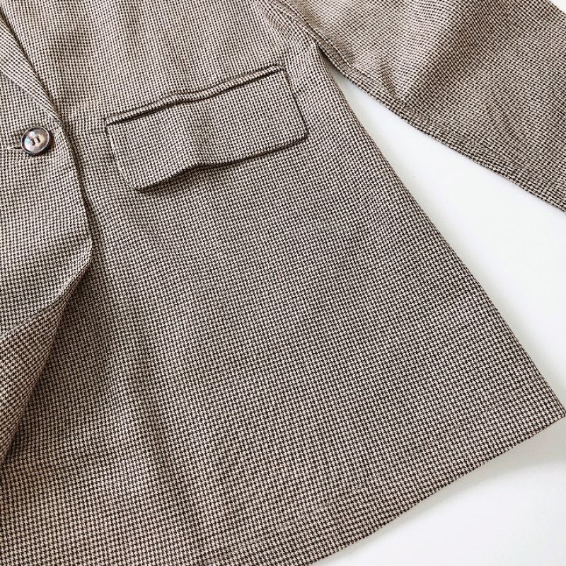 [ Mã FAMAYWA2 giảm 10K đơn 50K] Áo vest blazer kẻ nâu cực chất | BigBuy360 - bigbuy360.vn