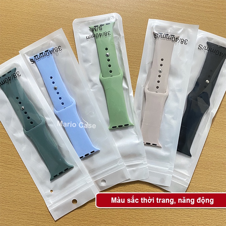 Dây đeo Apple Watch silicon chất liệu cao su nhiều màu Cho Apple Watch Series SE/6/5/4/3/2/1 38mm|40mm|42mm|44mm - MARIO