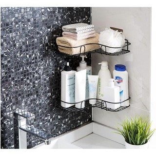 Kệ góc dính tường siêu chắc chịu lực lên đến 5kg bằng sắt siêu bền, có rãnh thoát nước, nhiều màu đẹp