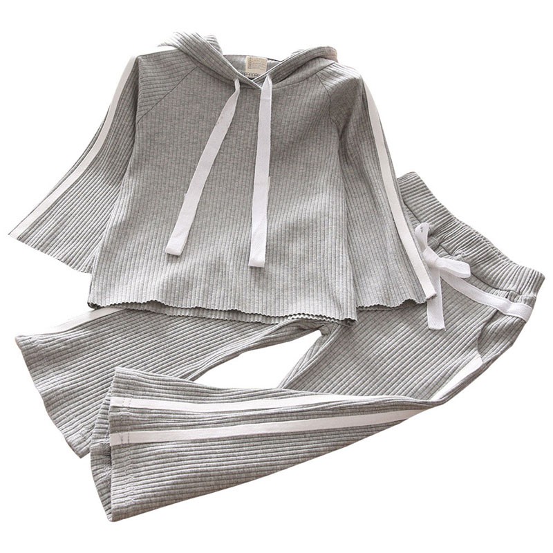 Set Áo Hoodie Tay Dài Phối Chân Váy Thời Trang Cho Bé Gái