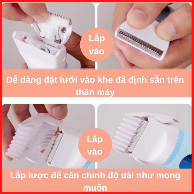 [Lưỡi Gốm Bo Tròn] Tông Đơ Cắt Tóc Cho Bé, Trẻ Em Cắt Nhanh Rung Nhẹ Cổng Sạc USB Tiện Lợi Kháng Nước S568