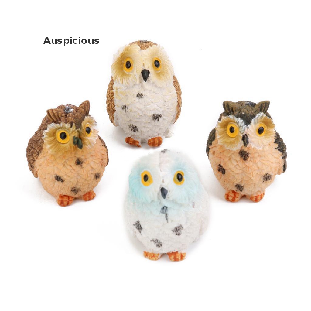 Mô hình chim cú trang trí bàn làm việc/ cây bonsai DIY