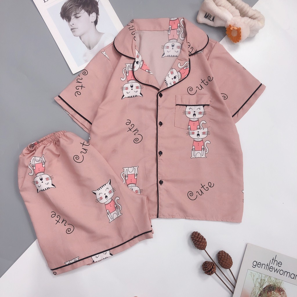 Đồ Bộ Pijama Ngắn Hình Mới Vải Kate Thái Mềm Mịn BC05 | BigBuy360 - bigbuy360.vn